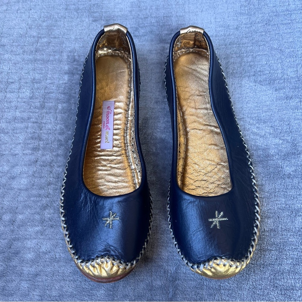 Moon et Miel Paris Girls Handmade Leather Ballet Flats Sz 31 US 13 Birthday